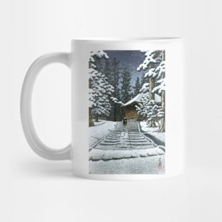 Konjikido in Snow at Hiraizumi by Kawase Hasui Mug